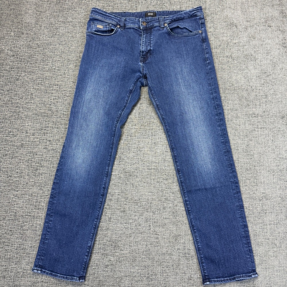 Hugo Boss Jeans Mens 36x30 Slim Fit Blue Denim Medium Wash Stretch
